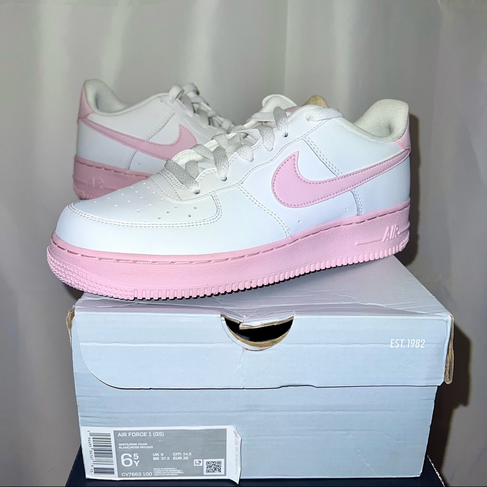 nike air force 1 pink foam white